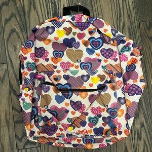 Heart girls backpack new with tag 17” x 16”